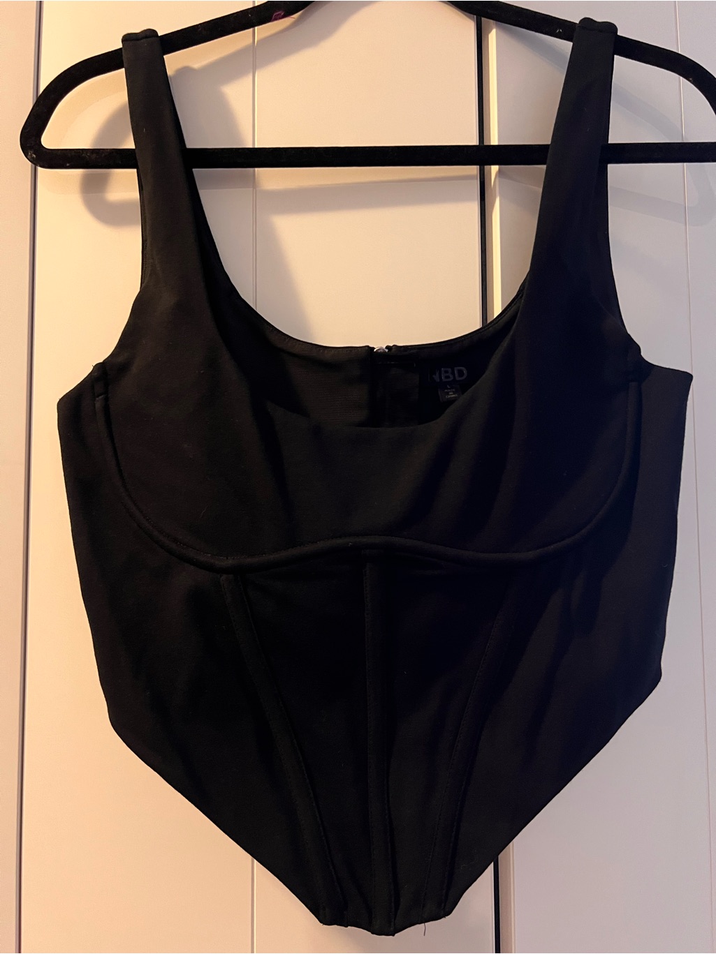 Nwot Revolve / Nbd Black Structured Corset, Cropped, L